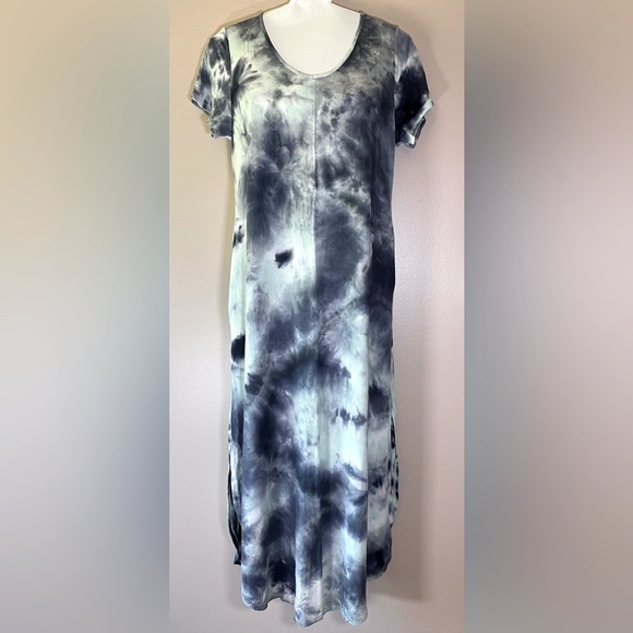 EESOME Tie Dye Stretch Rayon Maxi Dress With Pockets Ladies Medium - Picture 1 of 16